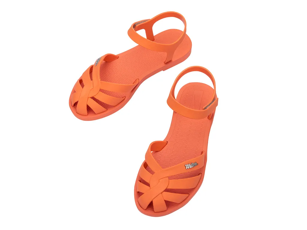 Melissa Sun Paradise AD Orange Flat Sandal For Women