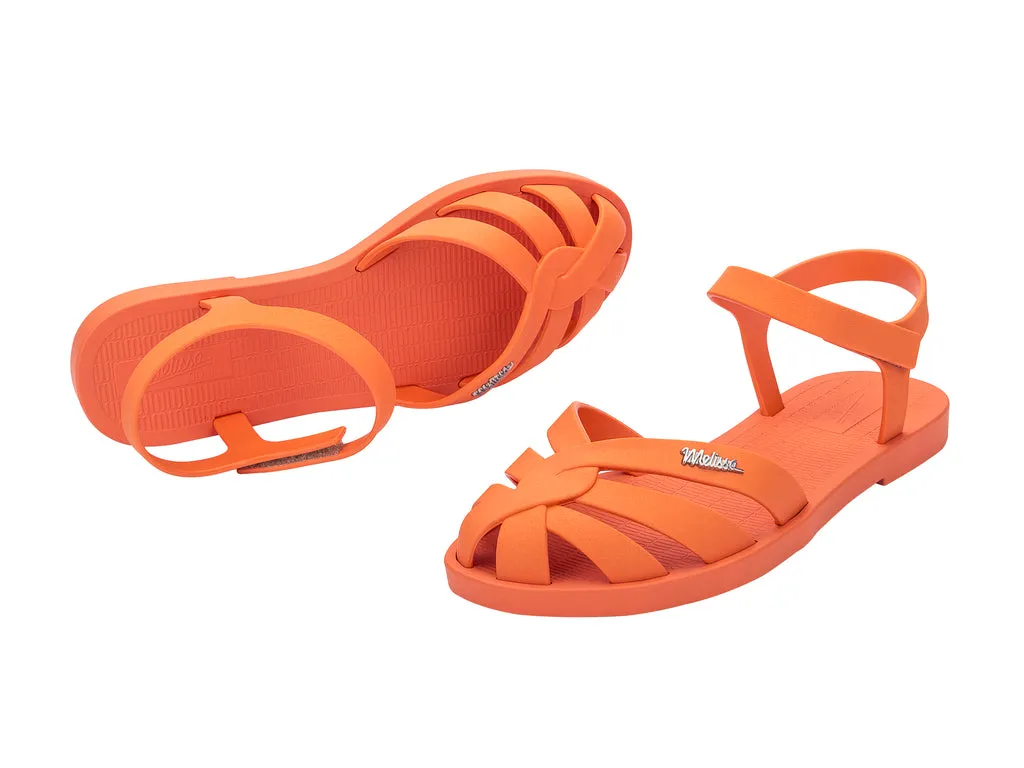 Melissa Sun Paradise AD Orange Flat Sandal For Women