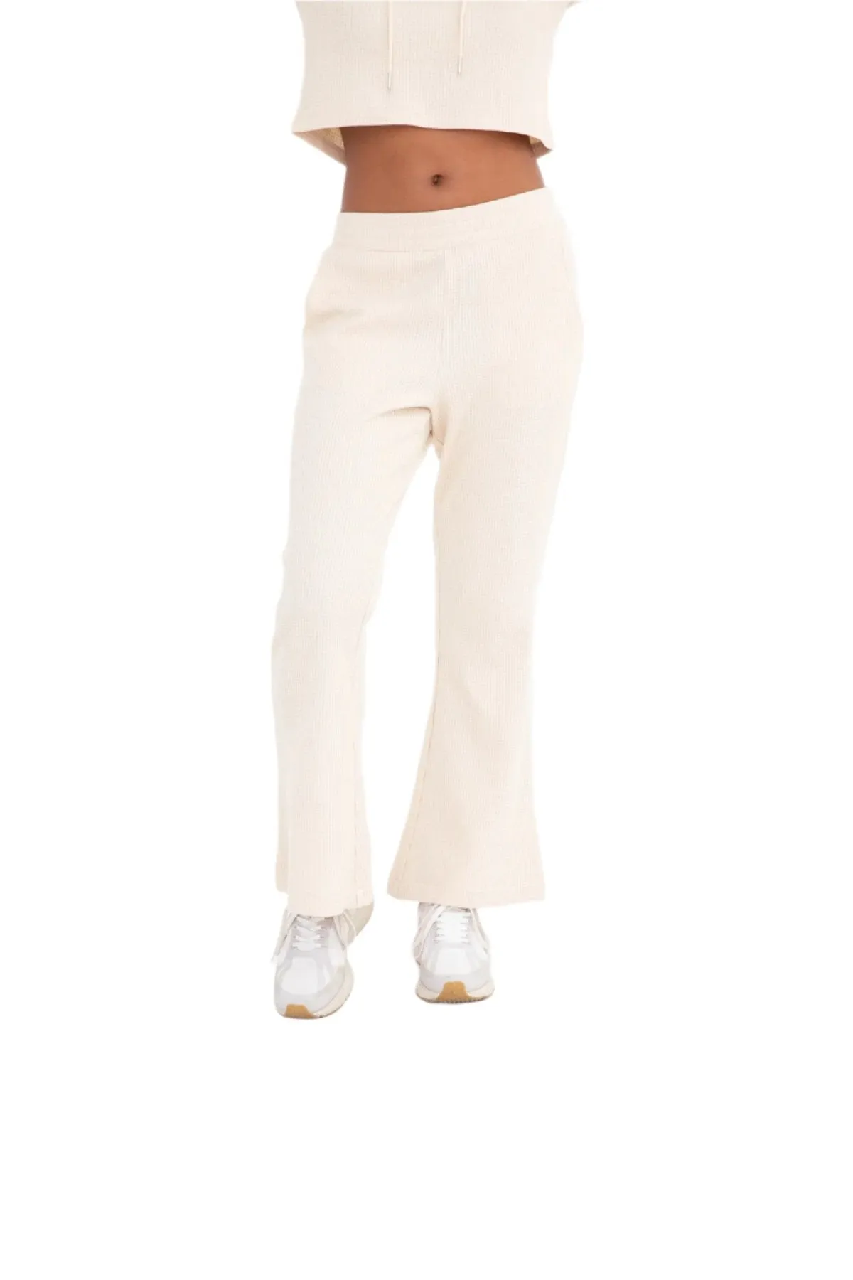 Mono B Waffle Knit Flared Lounge Pant Floods SB507