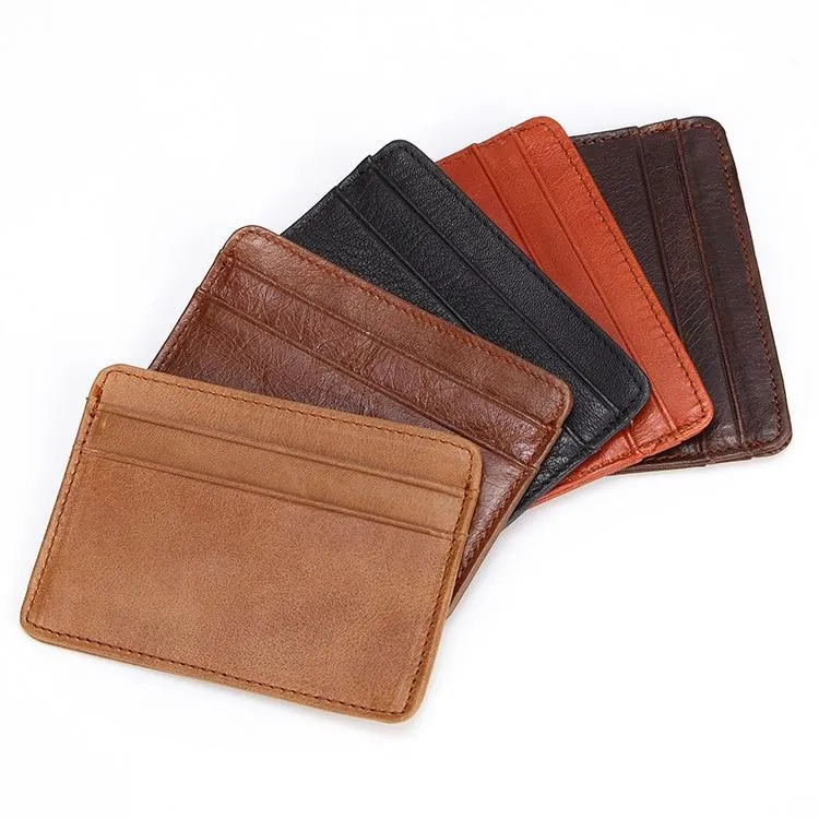 Noah Ultra Slim Minimalist Cowhide Leather Card Holder