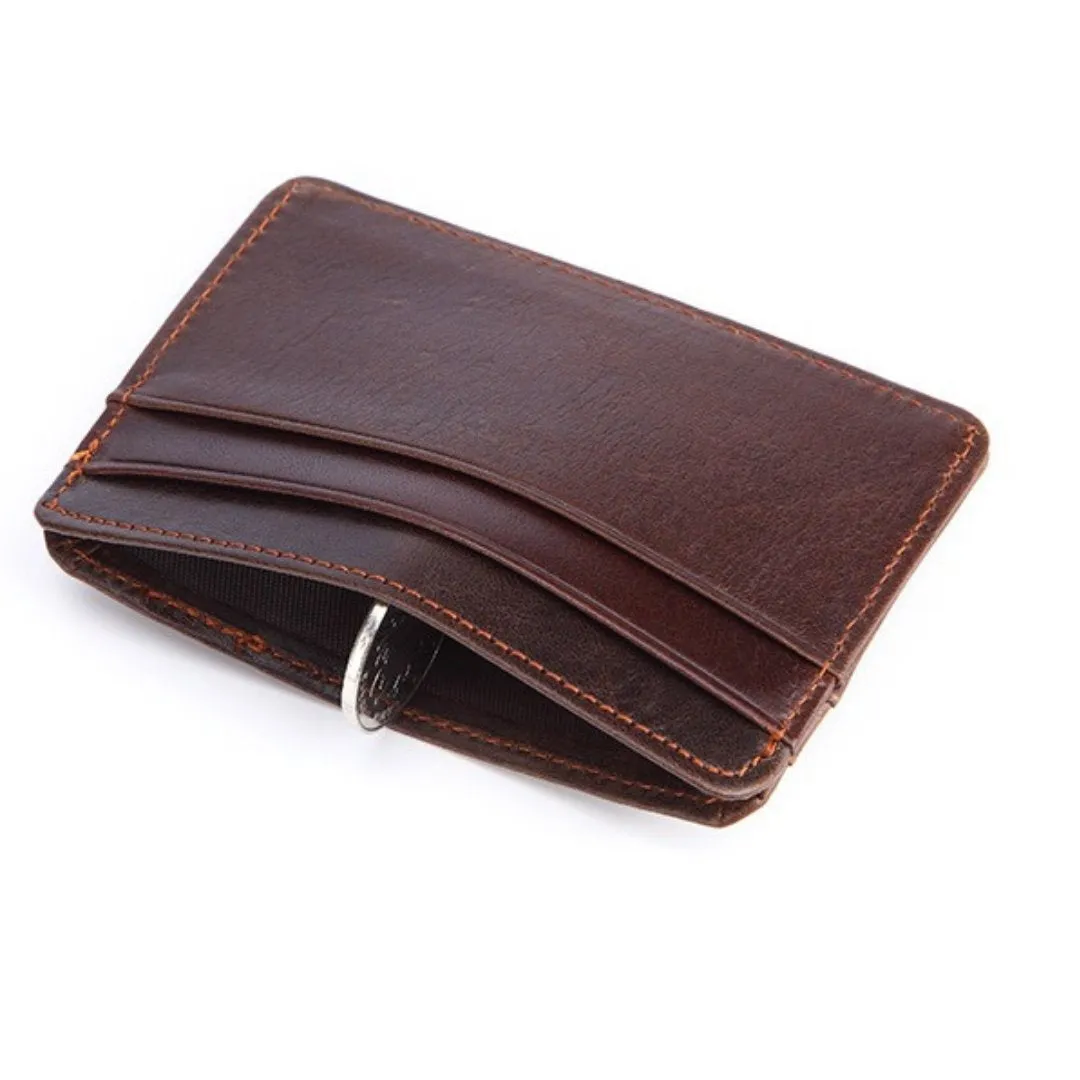 Noah Ultra Slim Minimalist Cowhide Leather Card Holder