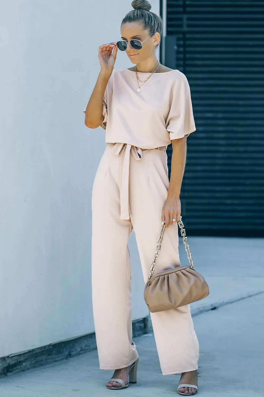 Oh So Glam Belted Wide Leg Jumpsuit