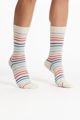 Organic Cotton Socks in Rainbow Stripe