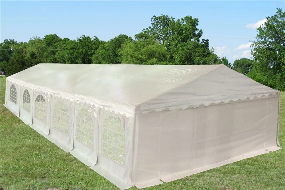 PE Party Tent 40'x20' with Waterproof Top - White