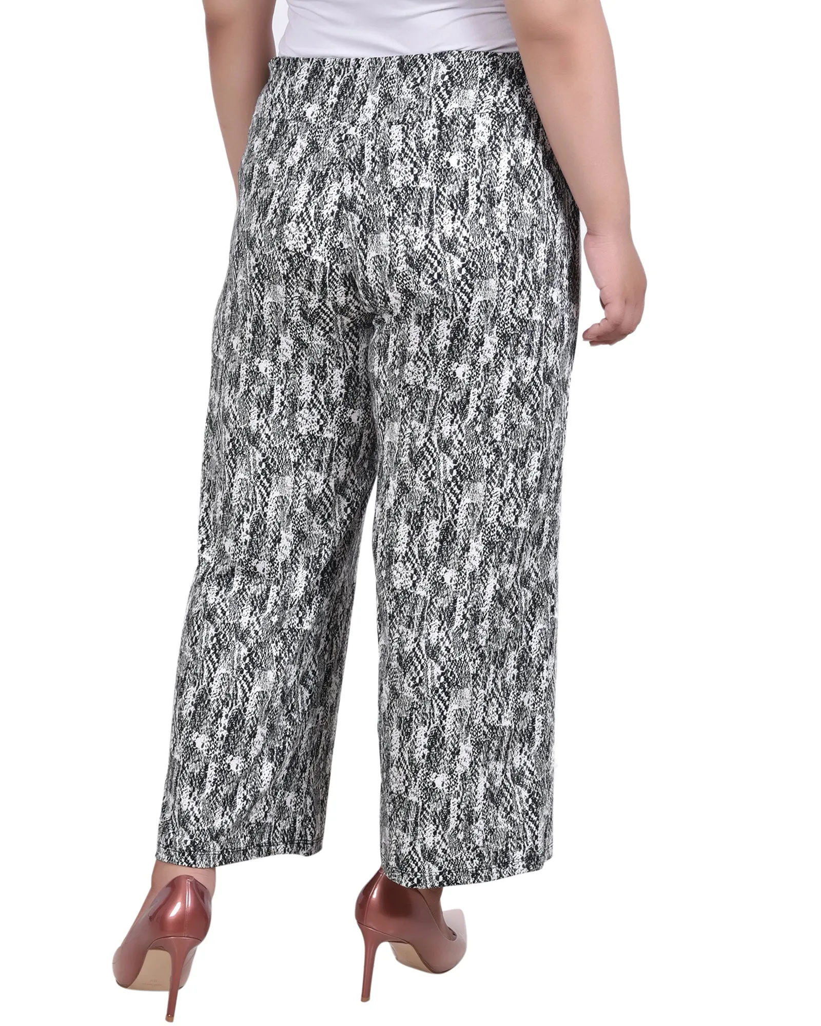 Plus Size Cropped Pull On with Sash Pant