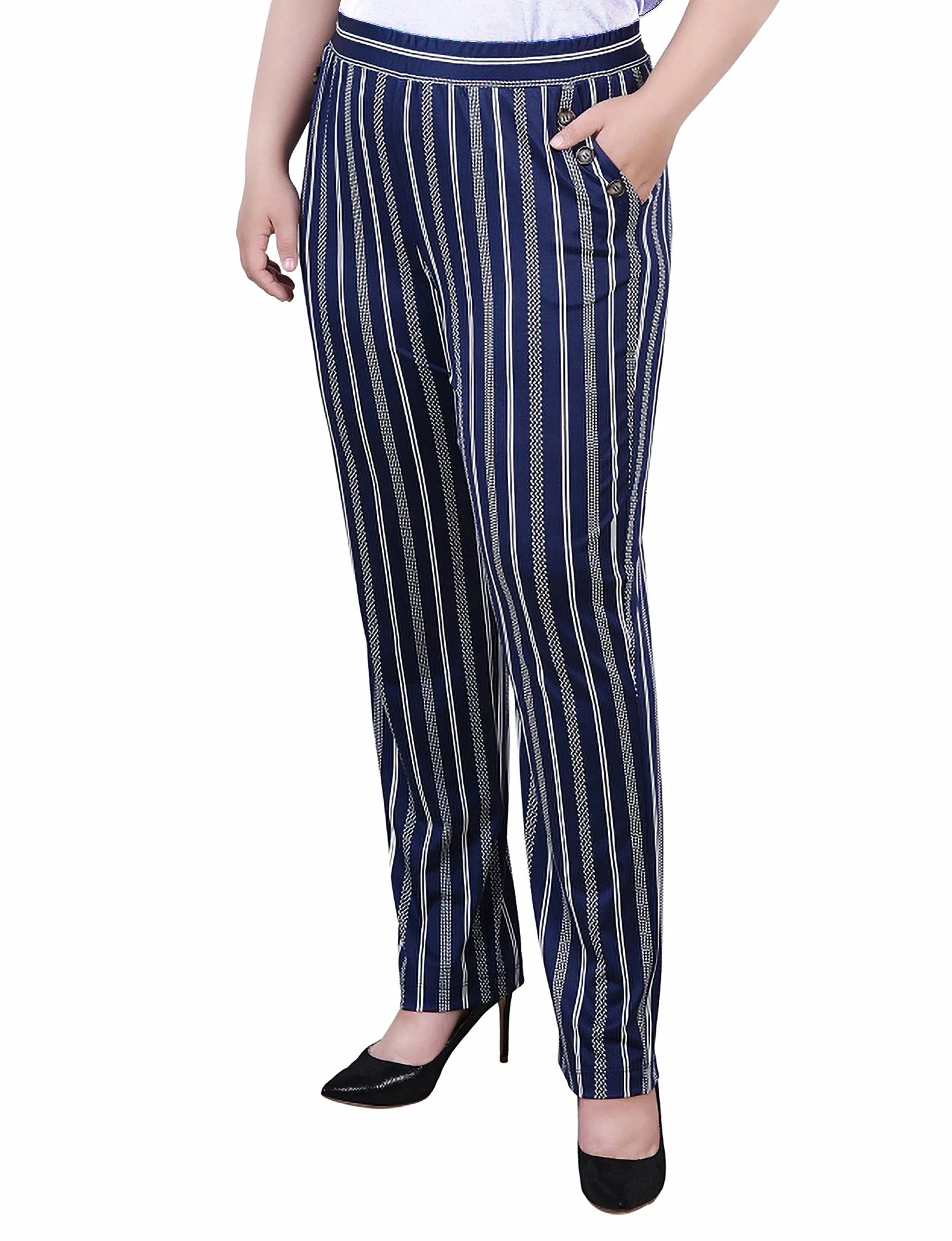 Plus Size Wide Waist Pull On Pants