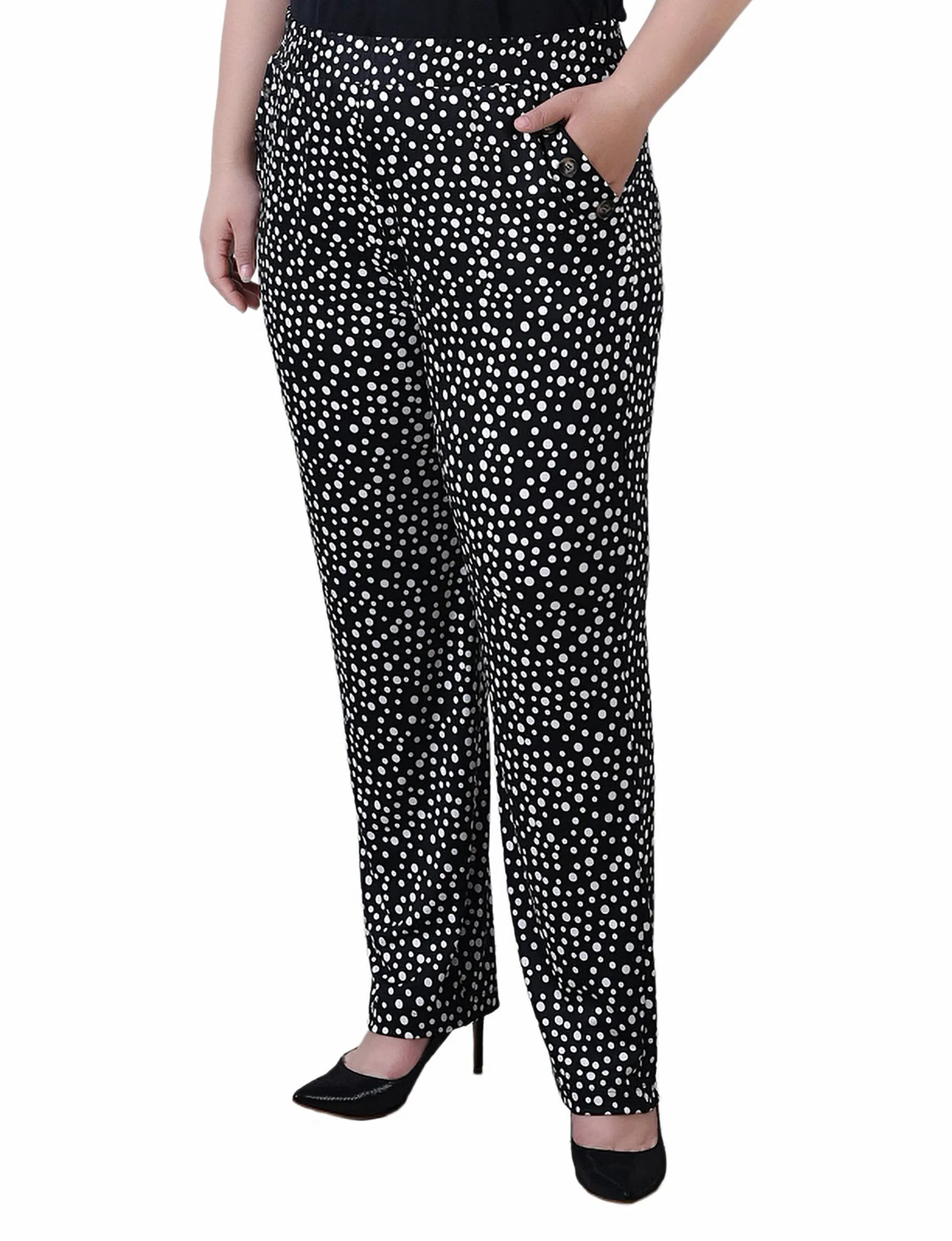 Plus Size Wide Waist Pull On Pants