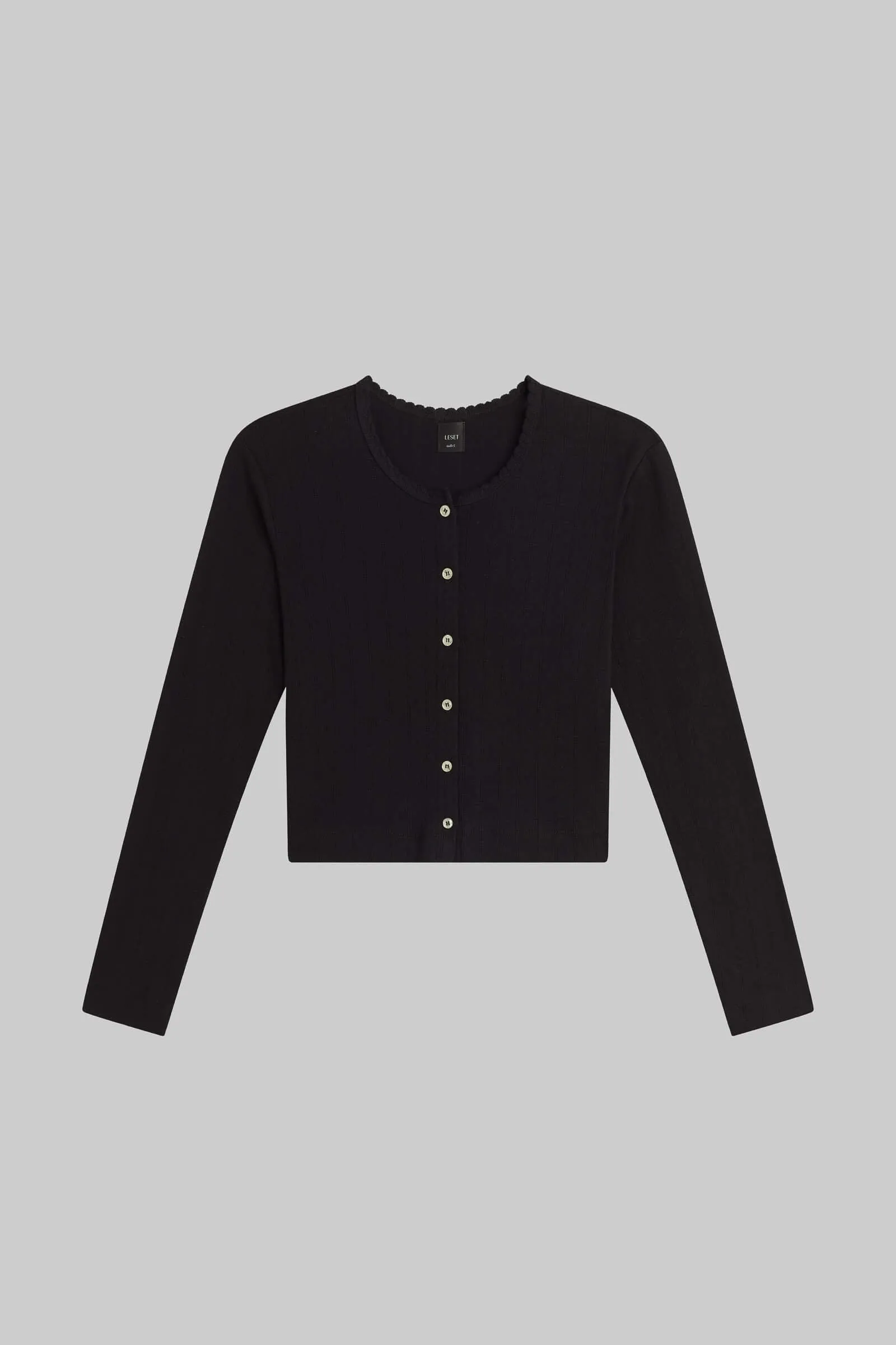 Pointelle Crop Cardigan