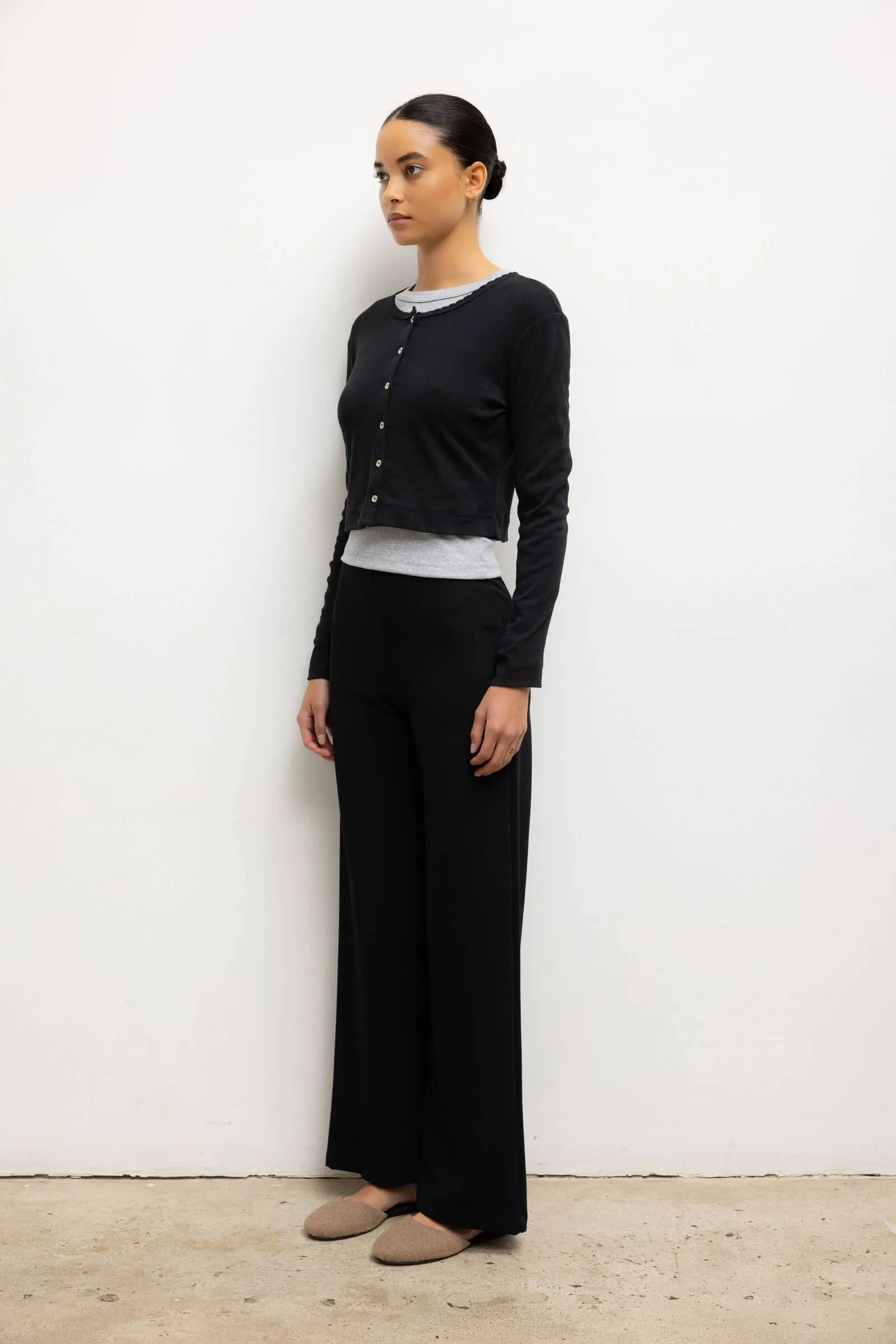 Pointelle Crop Cardigan