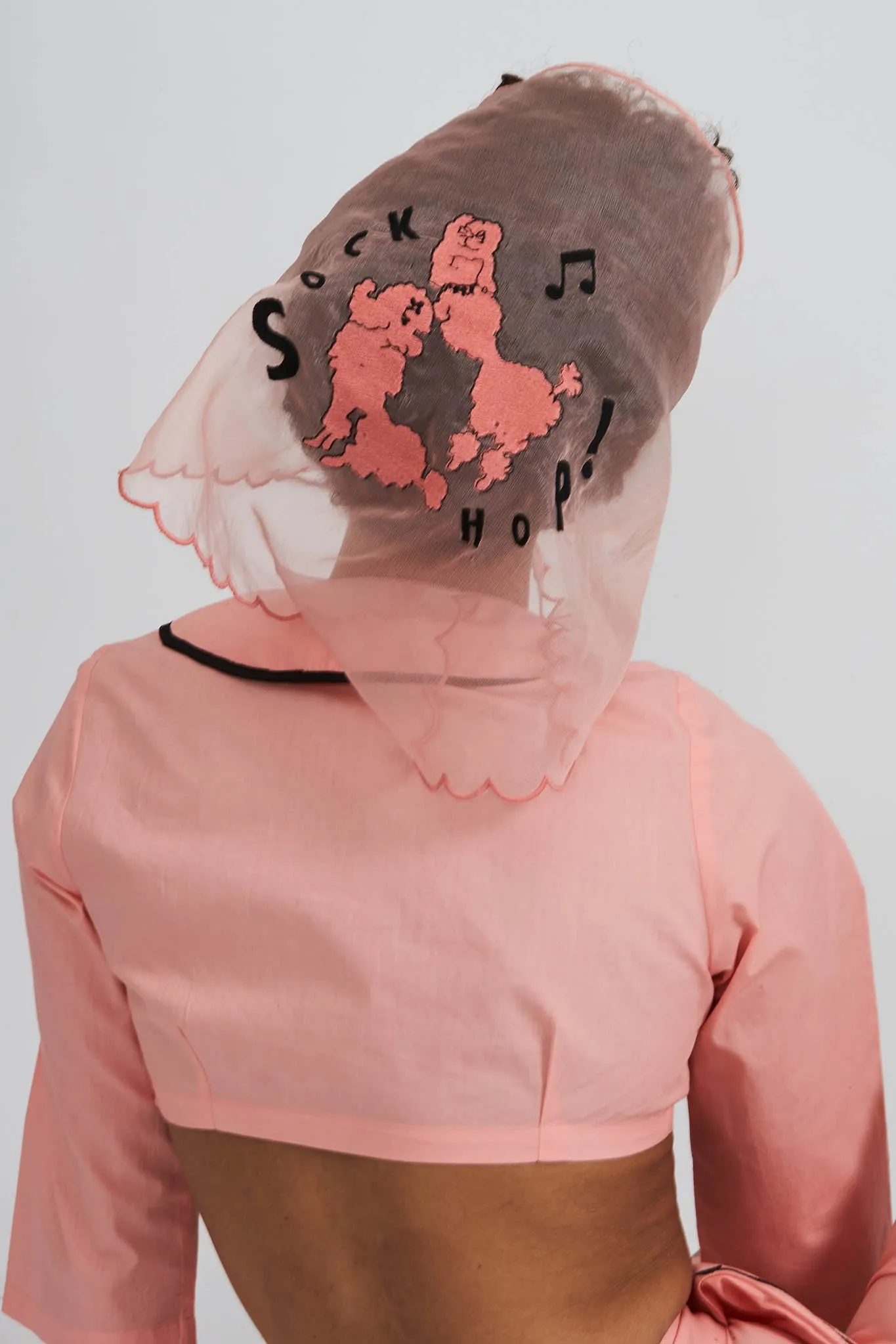 Poodle Bandana in Shell Pink Organza