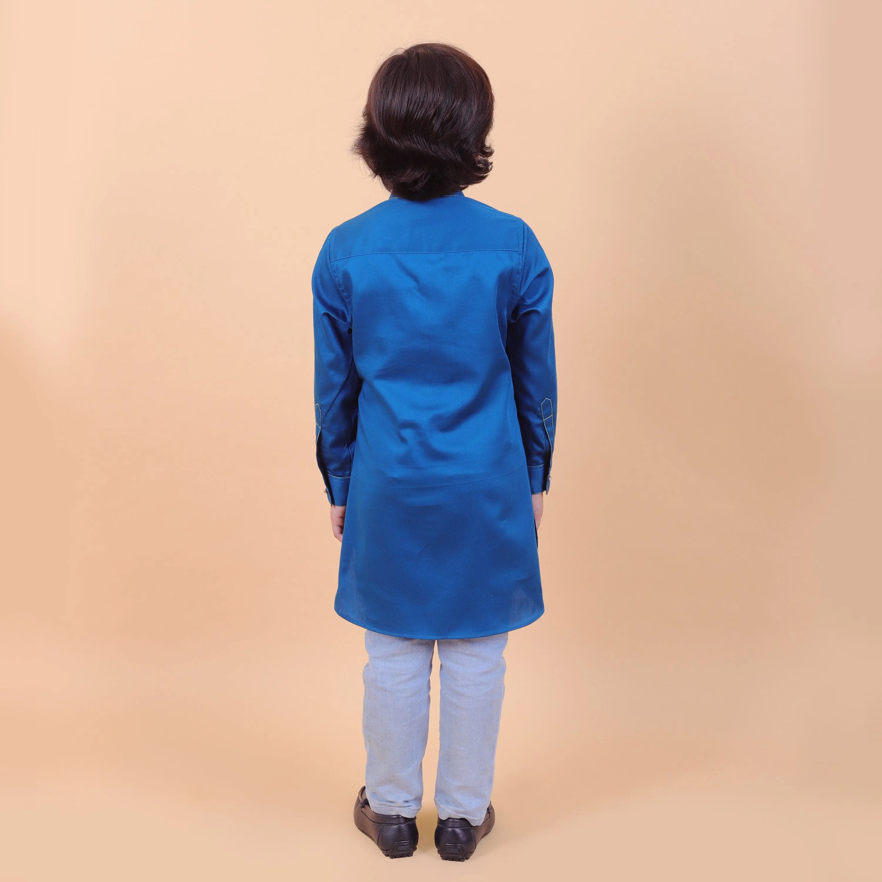 Pre-Order : ROYAL BLUE KURTA WITH WHITE PANTS for Boys