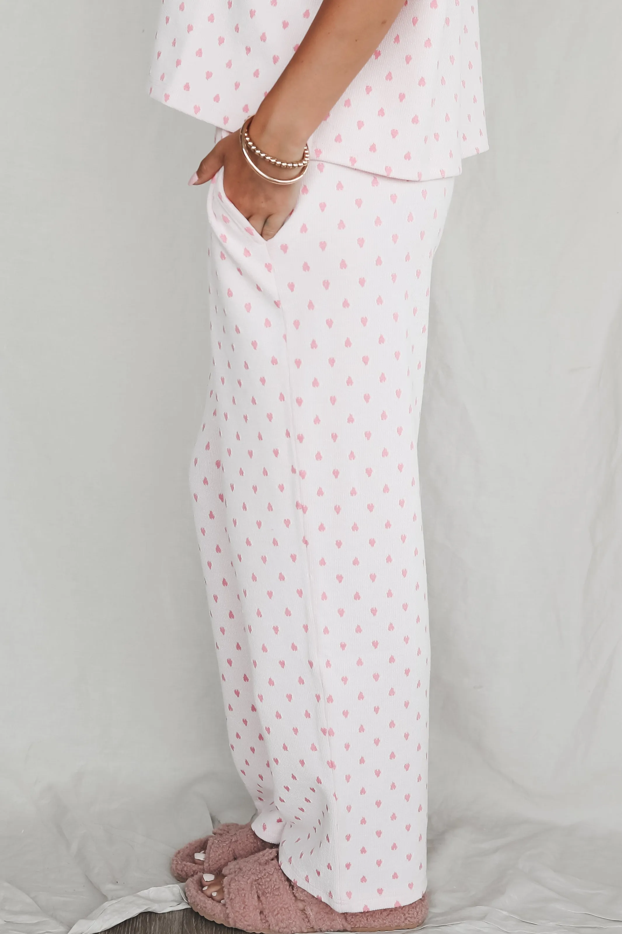 Pretty In Sleep Pink Heart PJ Pants