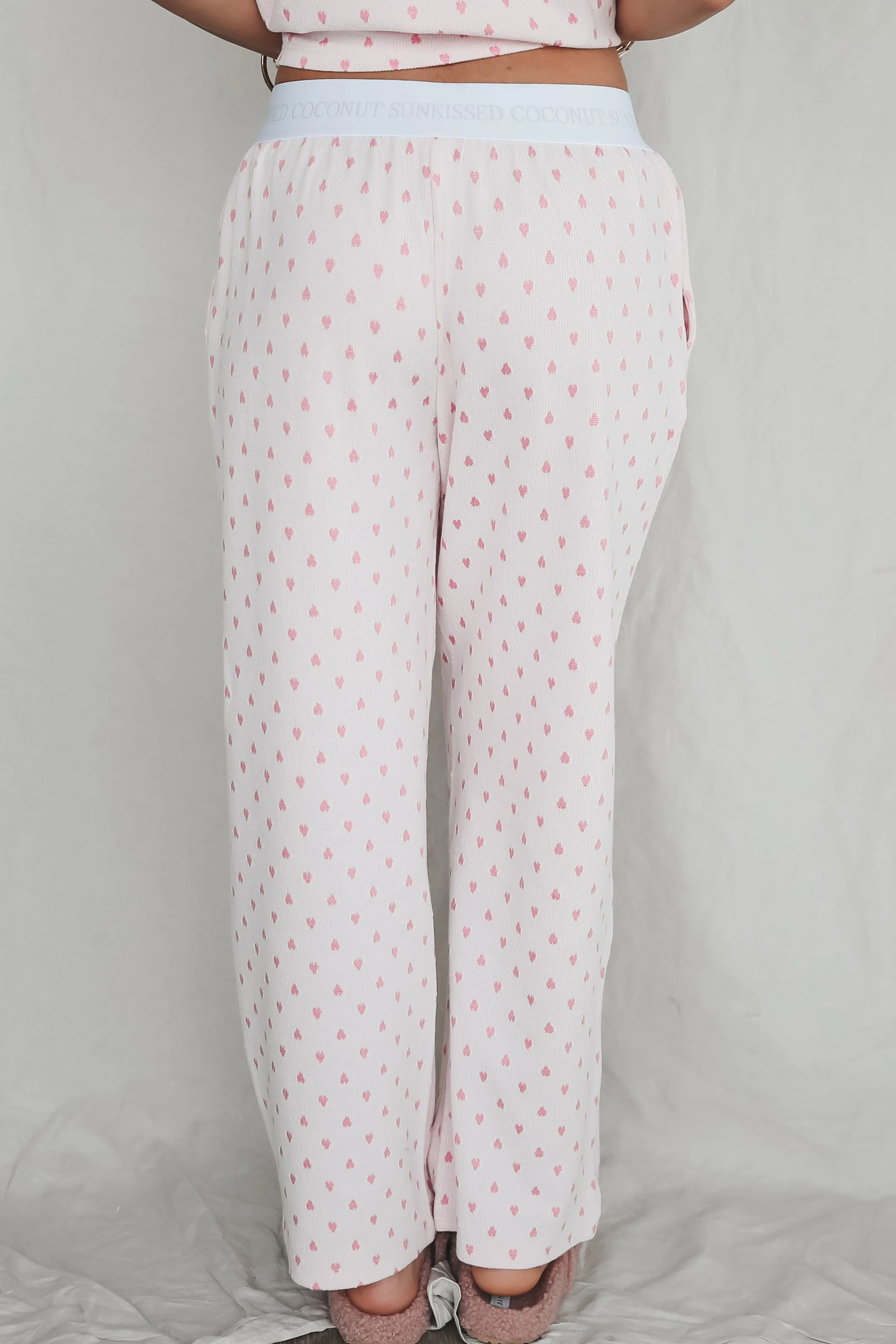 Pretty In Sleep Pink Heart PJ Pants