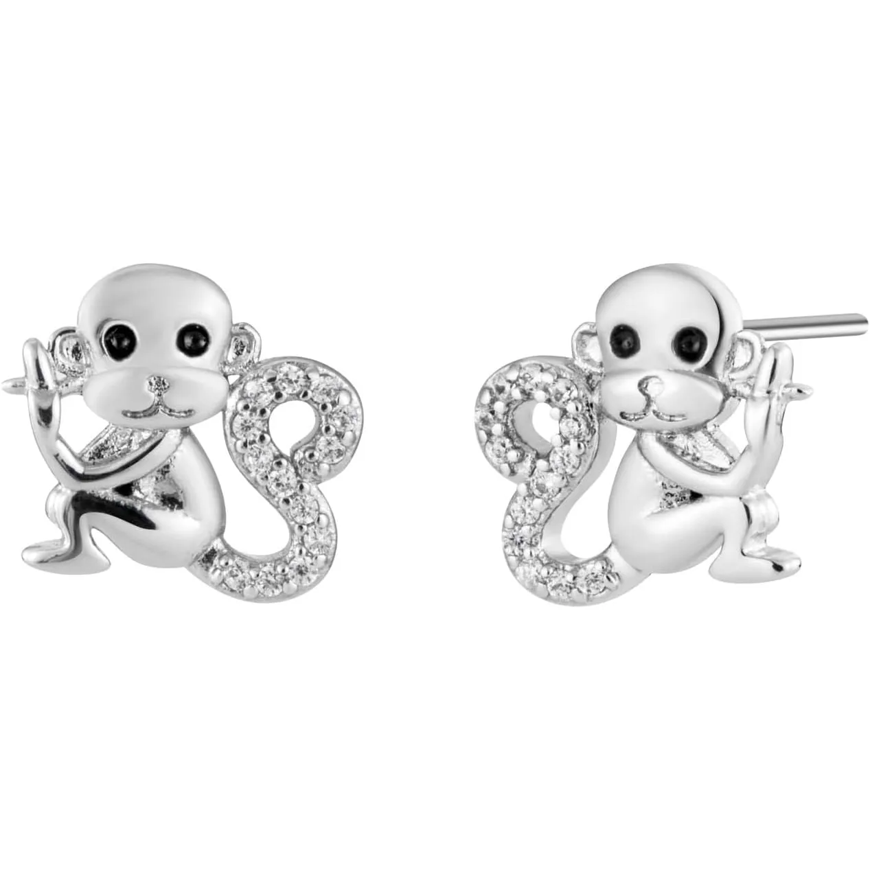 Sitting Monkey Gold Banana Stud Earrings