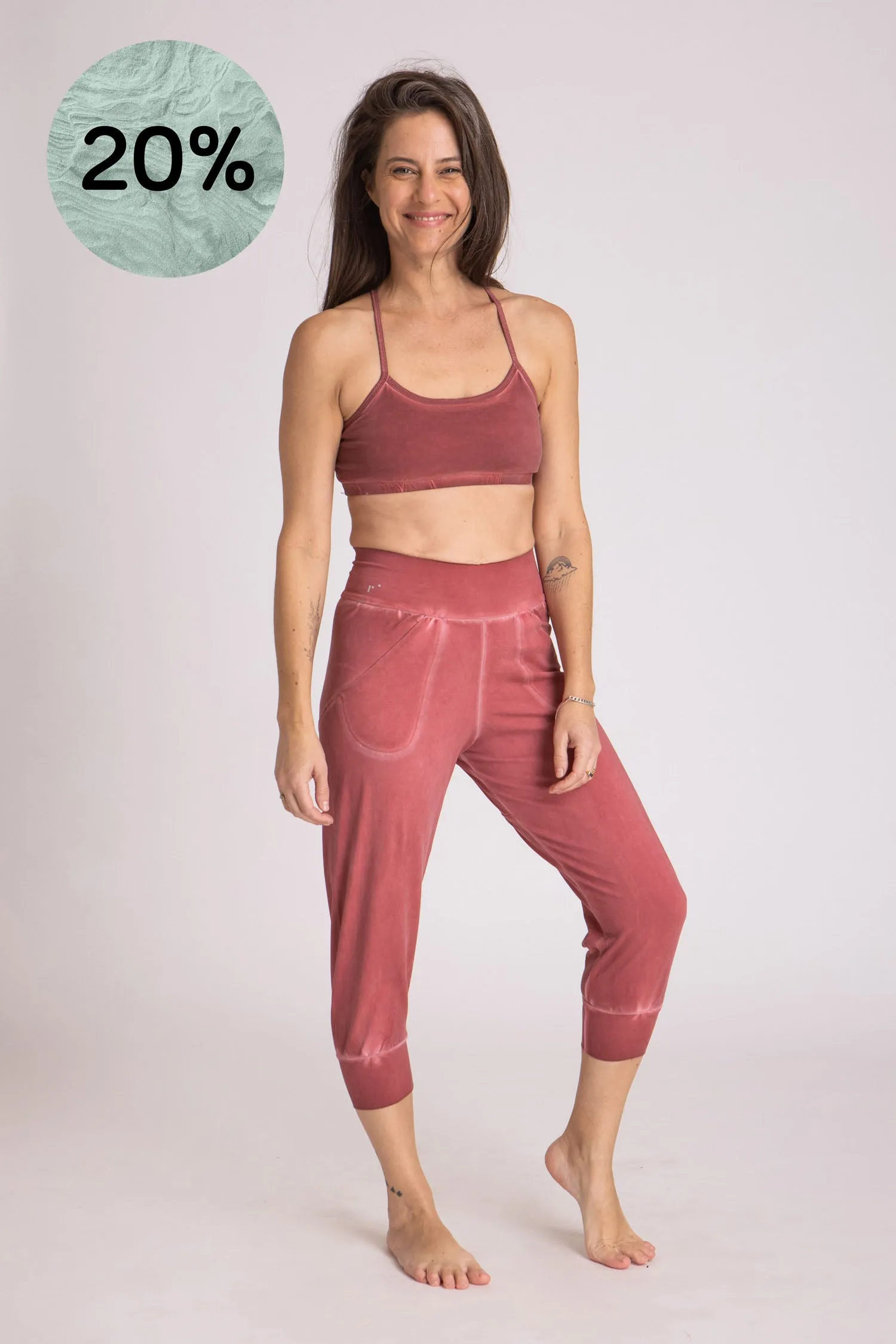 Stonewash Slouchy Capri Pants