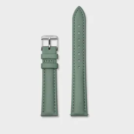 Strap 16 mm Leather Green, Silver Colour