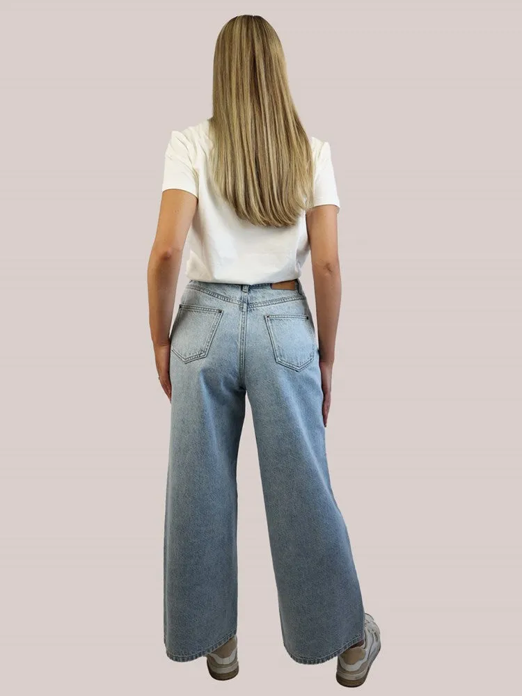 Tie Waist Straight Leg Jeans