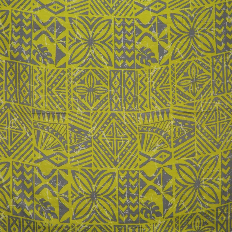 Traditional Polynesian Tapa design Fabric | Light Barkcloth