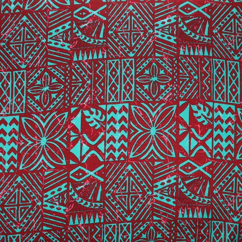 Traditional Polynesian Tapa design Fabric | Light Barkcloth