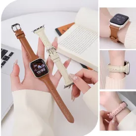 Women's Slim Leather Strap with Buckle for Apple Watch